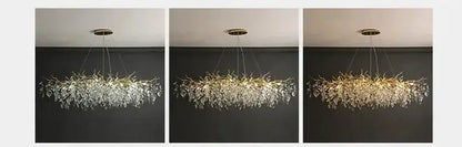 Chandelier Decorbites golden branch crystal ceiling chandelier with LED, 3-panel display on Tampa Home & Garden Store