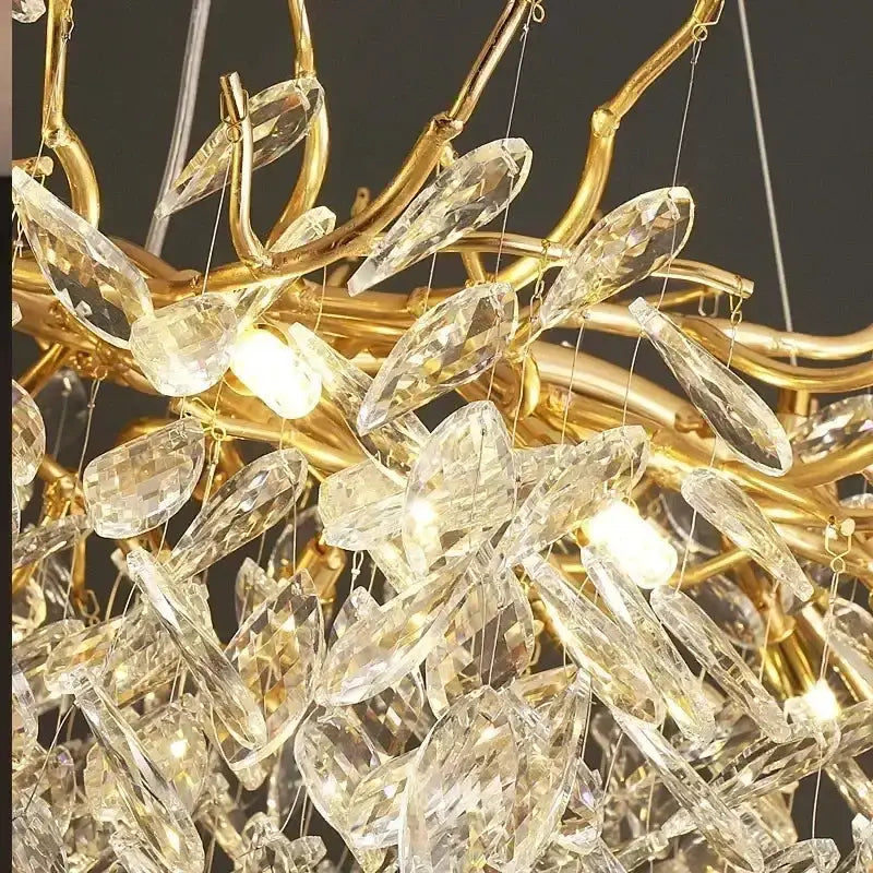 Chandelier Modern golden branch crystal ceiling chandelier with LED lighting Decorbites dining on Tampa Home & Garden Store