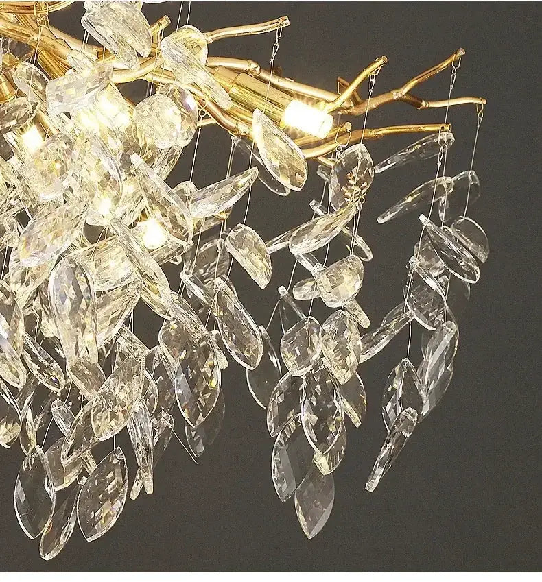 Chandelier: Modern golden branch crystal ceiling chandelier with LED lighting Decorbites on Tampa Home & Garden Store