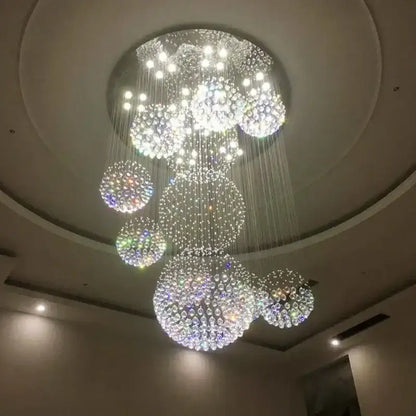 Crystal Raindrop Chandelier by Decorbites with cascading crystal spheres and hanging clusters on Tampa Home & Garden Store