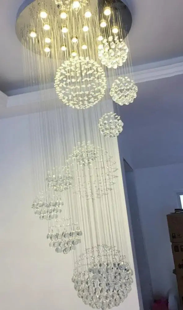 Crystal Raindrop Chandelier by Decorbites, cascading crystal spheres and strings on Tampa Home & Garden Store