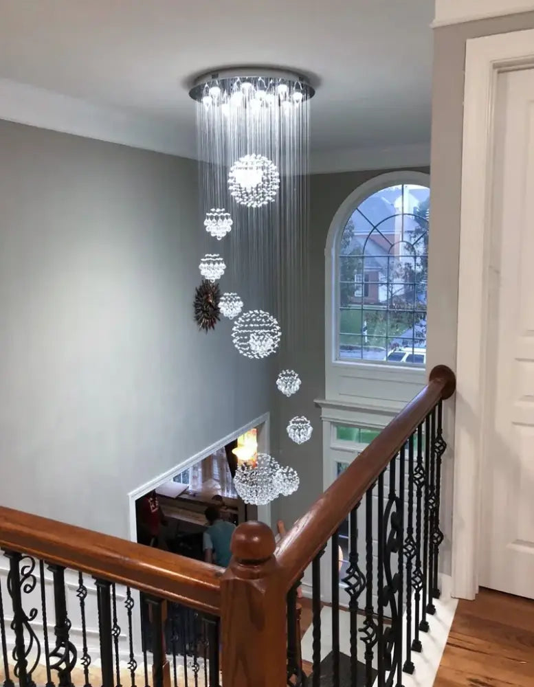 Crystal Raindrop Chandelier by Decorbites, cascading crystal strands ceiling fixture on Tampa Home & Garden Store