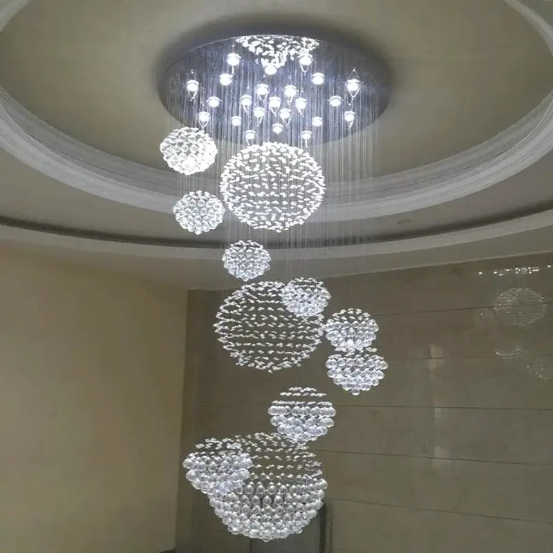 Crystal Raindrop Chandelier by Decorbites cascading glass crystal spheres on Tampa Home & Garden Store
