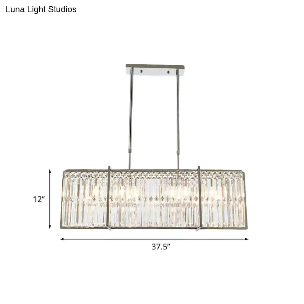 Modern chrome crystal island pendant chandelier, 5-light dining fixture, Decorbites on Tampa Home & Garden Store
