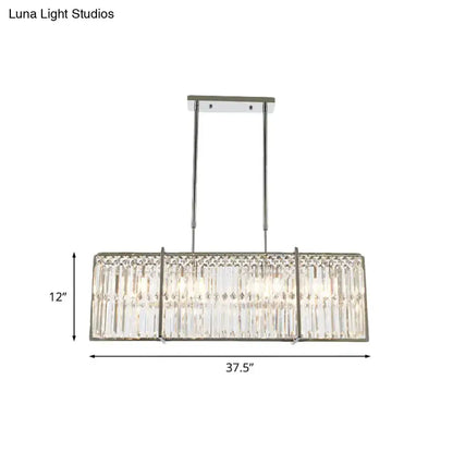 Modern chrome crystal island pendant chandelier, 5-light dining fixture, Decorbites on Tampa Home & Garden Store