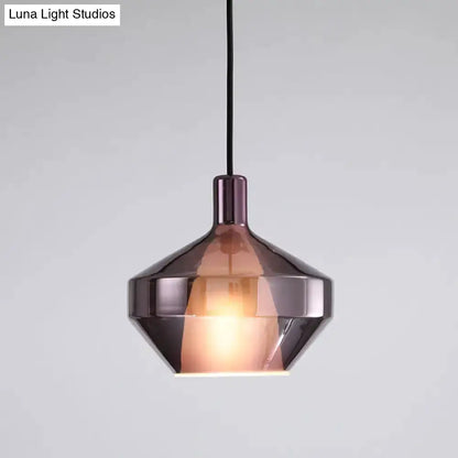 Modern amber and copper geometric pendant light for dining room on Tampa Home & Garden Store