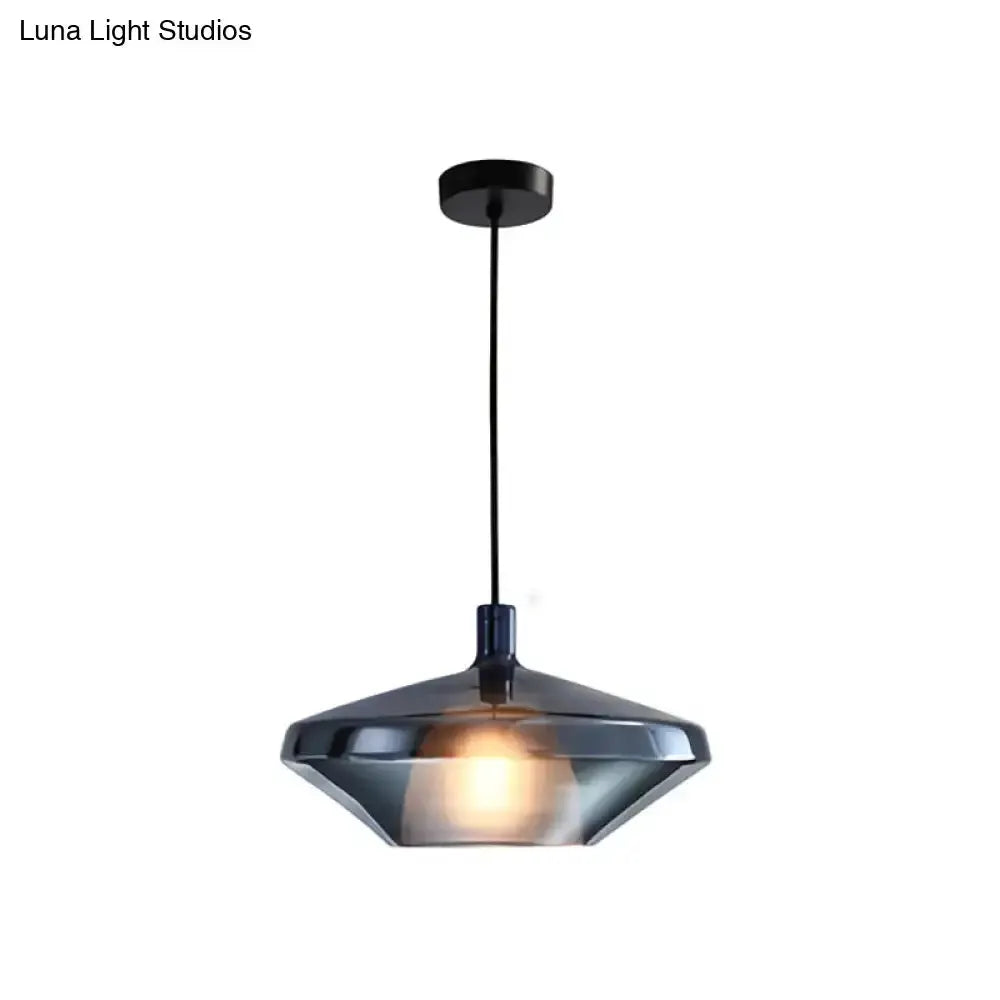 Modern amber and copper geometric pendant light by Decorbites with black cord on Tampa Home & Garden Store
