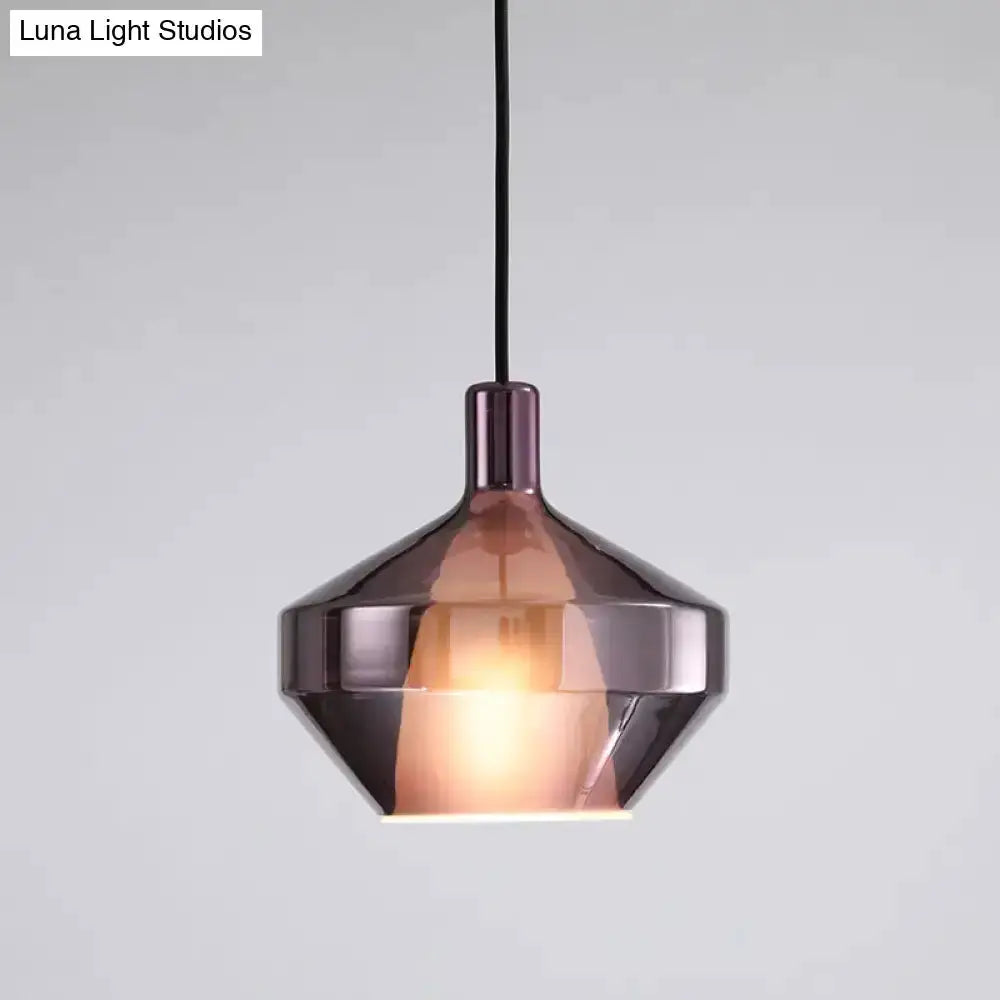 Modern amber copper geometric pendant light for dining by Decorbites on Tampa Home & Garden Store