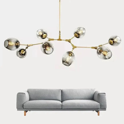 Chandelier Modern black & gold amber glass ball pendant with brass arms by Decorbites on Tampa Home & Garden Store