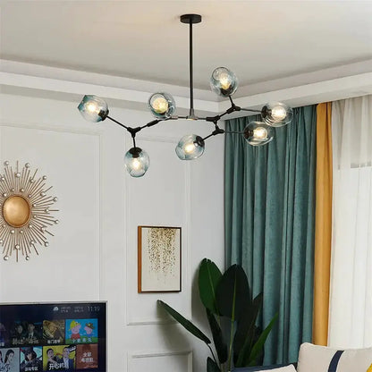 Chandelier Decorbites modern black and gold amber glass globe pendant with multiple bulbs on Tampa Home & Garden Store