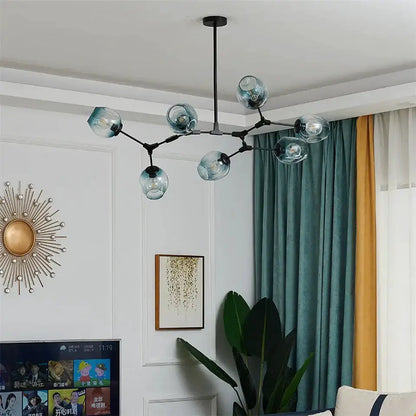 Chandelier Decorbites modern black amber glass ball pendant with branching arms on Tampa Home & Garden Store
