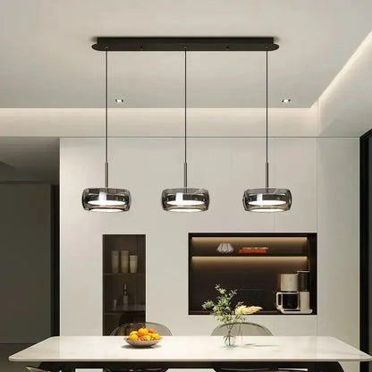Decorbites modern black glass pendant lights, triple globe kitchen pendants on Tampa Home & Garden Store