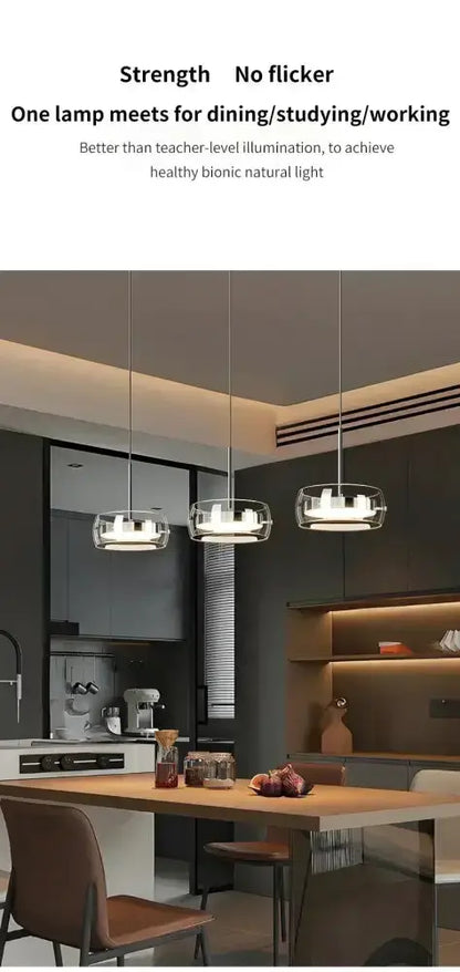 Modern black glass dining pendant light trio with clear shades over island Decorbites on Tampa Home & Garden Store