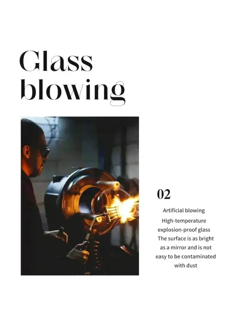 Modern black glass pendant light glassblowing process with molten glass on Tampa Home & Garden Store