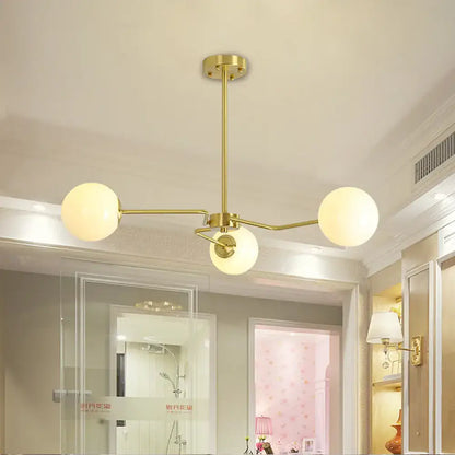 Gold Glass Ceiling Light flush mount by Decorbites with gold globe shades on Tampa Home & Garden Store