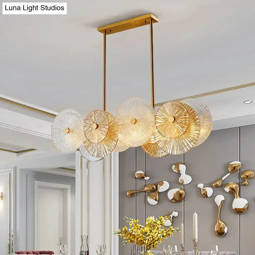 Modern gold finish pendant light with prismatic glass shade for dining room Decorbites on Tampa Home & Garden Store