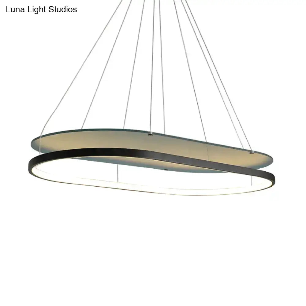 Decorbites black and gold LED pendant chandelier with dual rings for dining room on Tampa Home & Garden Store