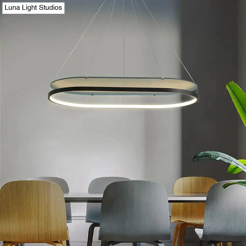 Modern black & gold LED pendant chandelier for dining room by Decorbites, circular ring on Tampa Home & Garden Store