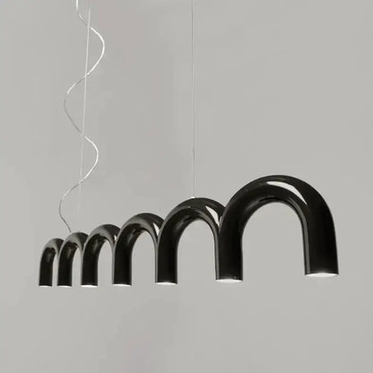 Modern arch chandelier pendant light with black curved arches on Tampa Home & Garden Store