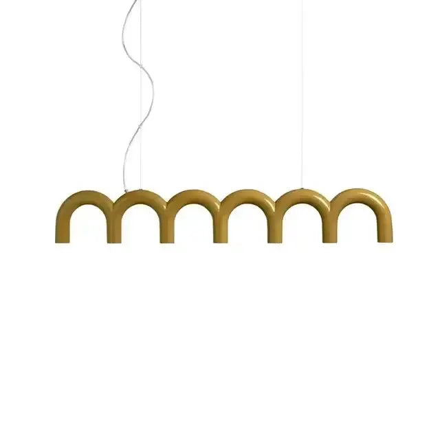 Chandelier gold-tone arch pendant light with six curved arches for dining room on Tampa Home & Garden Store