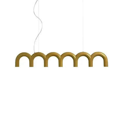Chandelier gold-tone arch pendant light with six curved arches for dining room on Tampa Home & Garden Store