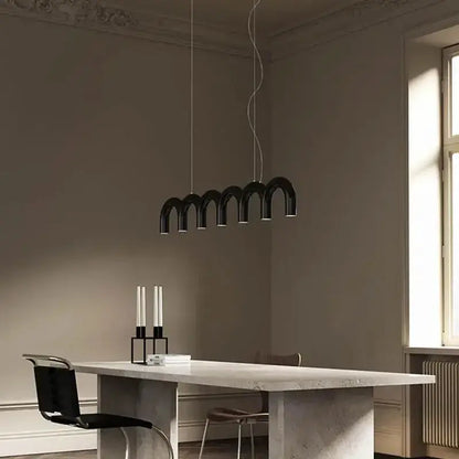 Chandelier modern blue LED arch pendant light by Decorbites for dining room on Tampa Home & Garden Store