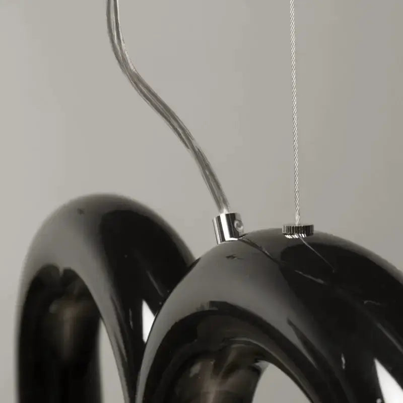 Decorbites blue LED arch chandelier pendant light, glossy curved arc for dining on Tampa Home & Garden Store