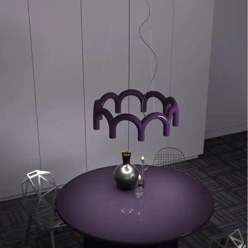 Chandelier purple modern LED arch dining room pendant light by Decorbites on Tampa Home & Garden Store