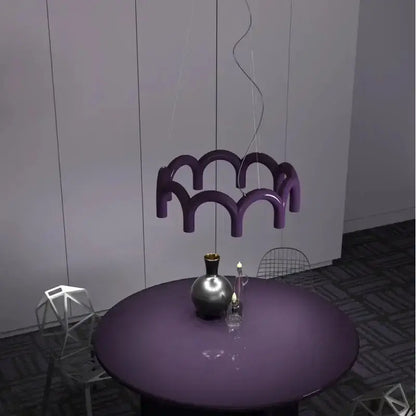 Chandelier purple modern LED arch dining room pendant light by Decorbites on Tampa Home & Garden Store