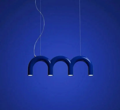Chandelier modern blue LED arch pendant light with three arches for dining room on Tampa Home & Garden Store