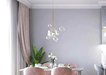 Chandelier Decorbites LED bubble ball chandelier with globes and brass stem on Tampa Home & Garden Store