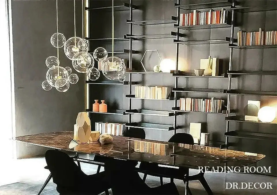 Chandelier 25-globe LED bubble modern geometric lighting by Decorbites for reading room on Tampa Home & Garden Store