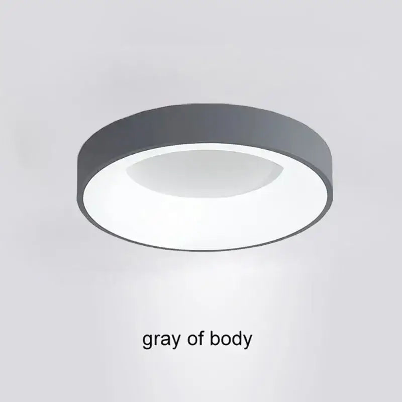 White Nordic Ceiling Light flush mount with gray rim and frosted diffuser Decorbites on Tampa Home & Garden Store