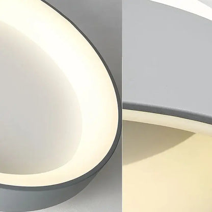 White Nordic ceiling light, round flush mount with frosted diffuser and gray bezel by Decorbites on Tampa Home & Garden Store