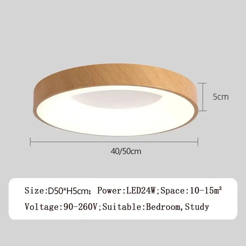 White Nordic ceiling light with wood grain ring, Decorbites flush mount on Tampa Home & Garden Store