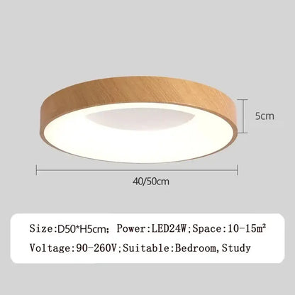 White Nordic ceiling light with wood grain ring, Decorbites flush mount on Tampa Home & Garden Store