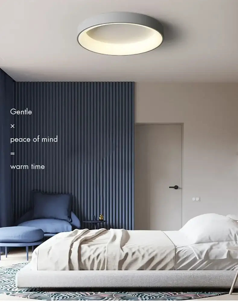 White Nordic ceiling light flush mount by Decorbites, round white fixture with subtle glow on Tampa Home & Garden Store