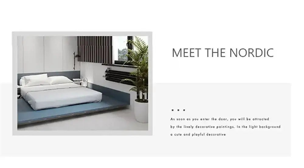 White Nordic Ceiling Light flush mount by Decorbites in a modern minimalist bedroom on Tampa Home & Garden Store