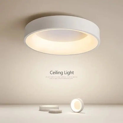 White Nordic Ceiling Light by Decorbites, round white flush mount lamp with warm glow on Tampa Home & Garden Store