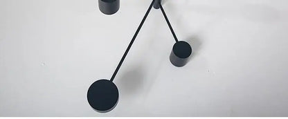 Gold Black Minimalist Chandelier by Decorbites with black metal discs and slim rods on Tampa Home & Garden Store