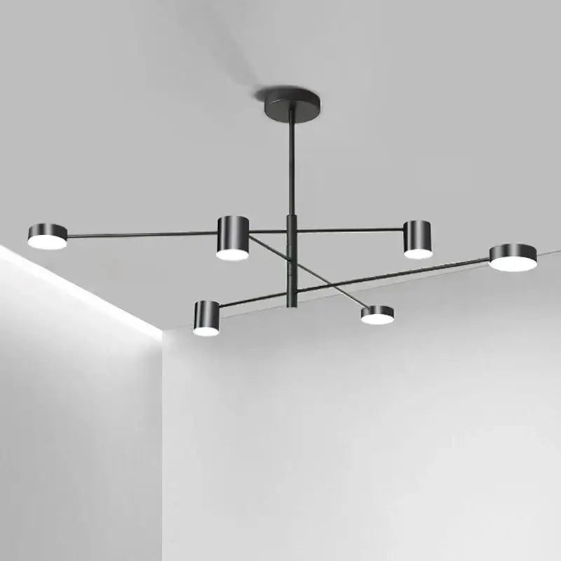 Gold Black Minimalist Chandelier Decorbites black metal fixture with cylindrical shades on Tampa Home & Garden Store