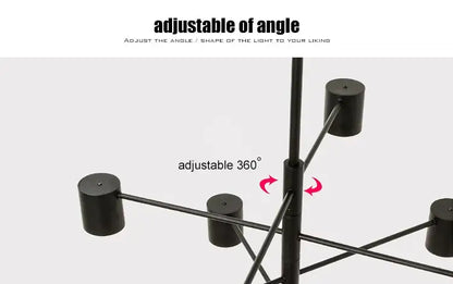 Gold Black Minimalist Chandelier by Decorbites with adjustable 360° arms on Tampa Home & Garden Store
