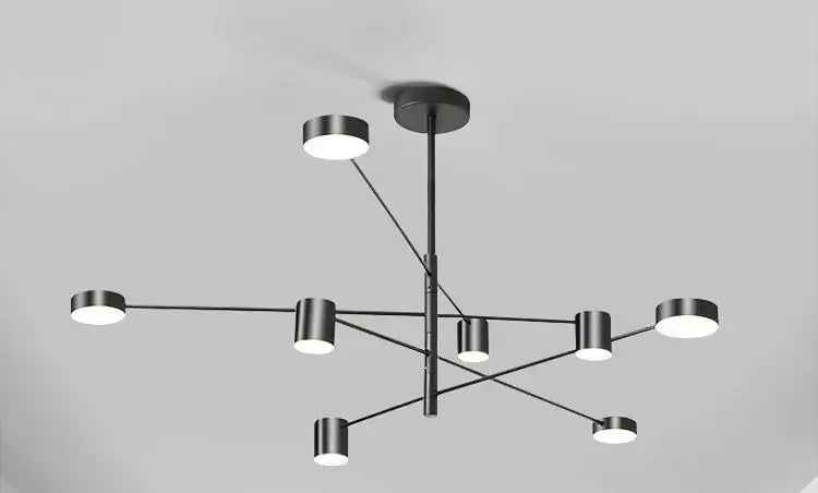 Decorbites Gold Black Minimalist Chandelier with black metal arms and white shades on Tampa Home & Garden Store