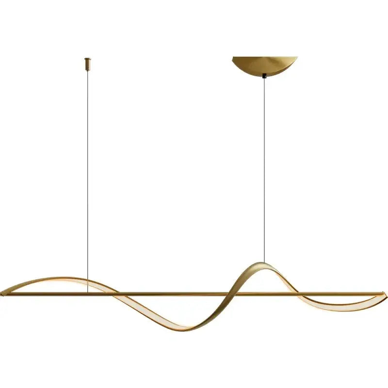 Chandelier Decorbites modern gold curved LED dining room pendant light with wave bar on Tampa Home & Garden Store