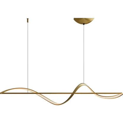 Chandelier Decorbites modern gold curved LED dining room pendant light with wave bar on Tampa Home & Garden Store