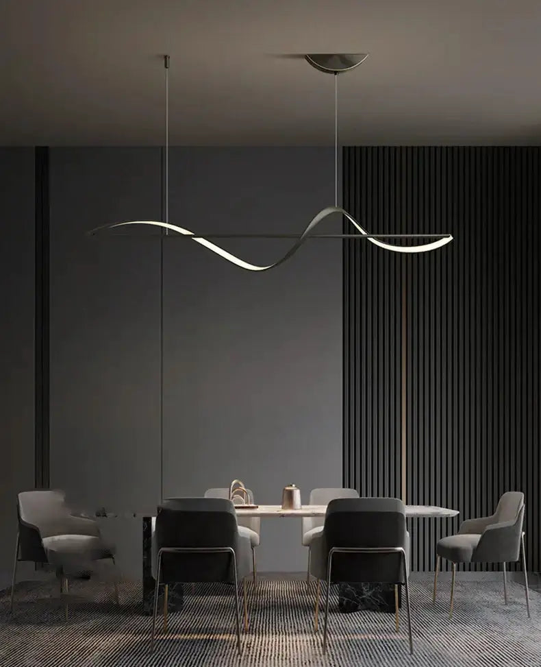 Chandelier Decorbites modern gold curved LED dining pendant light on Tampa Home & Garden Store