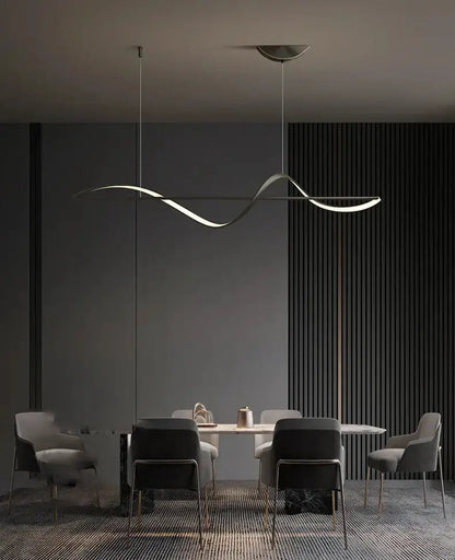 Chandelier Decorbites modern gold curved LED dining pendant light on Tampa Home & Garden Store