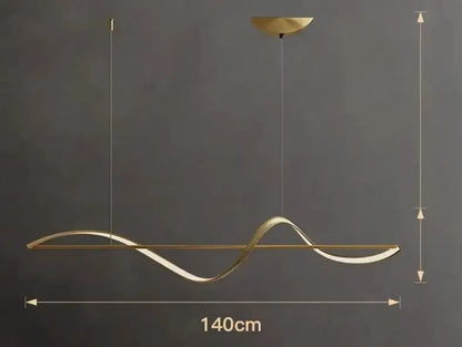 Chandelier Decorbites modern gold curved LED dining pendant light with 140cm span on Tampa Home & Garden Store