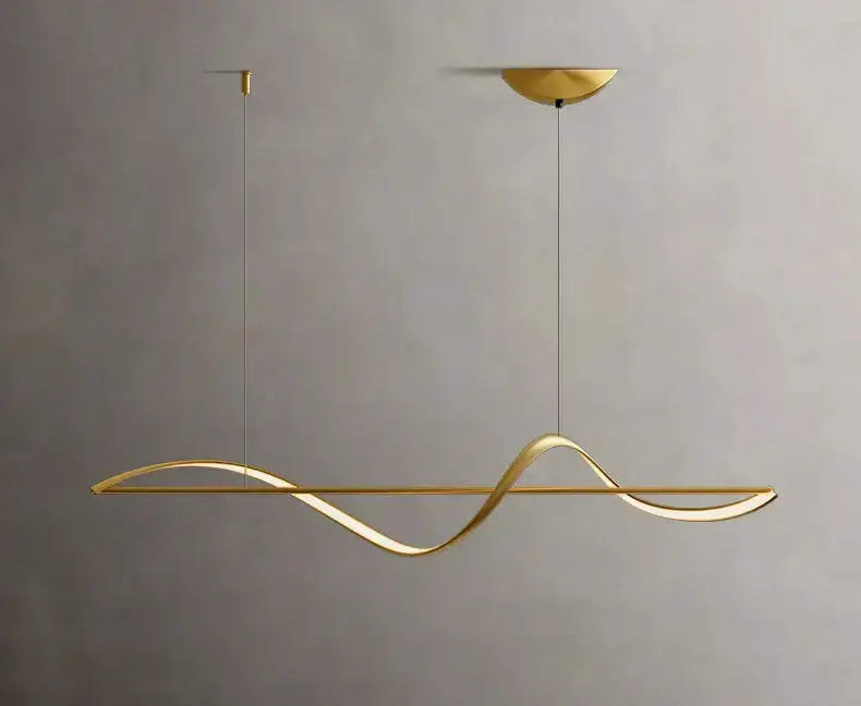 Chandelier Modern gold curved LED dining pendant light Decorbites on Tampa Home & Garden Store