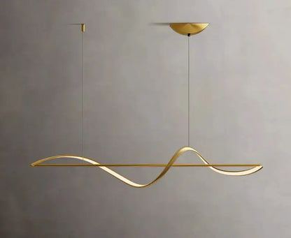 Chandelier Modern gold curved LED dining pendant light Decorbites on Tampa Home & Garden Store